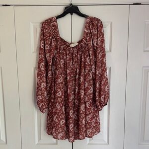 Paisley Red Mini Dress